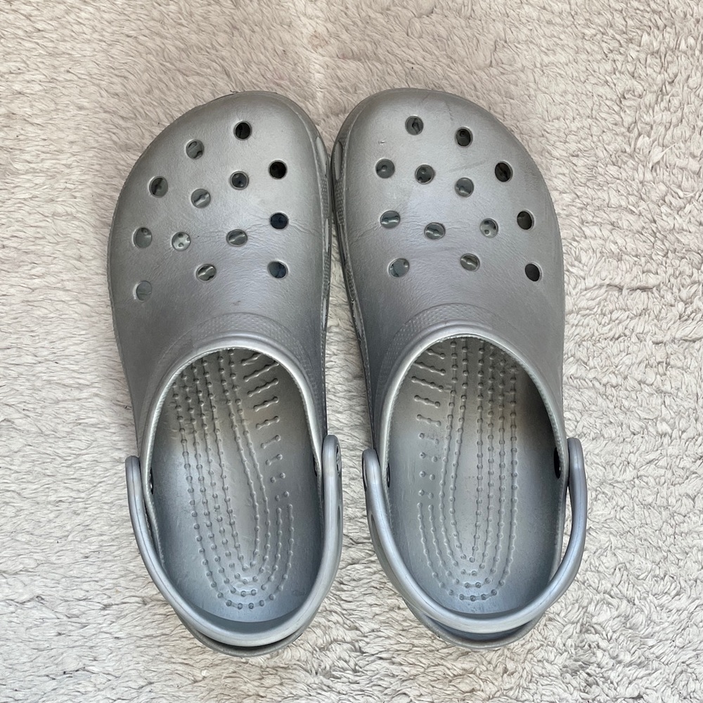 Silver Crocs Shoes Size Women's 11
